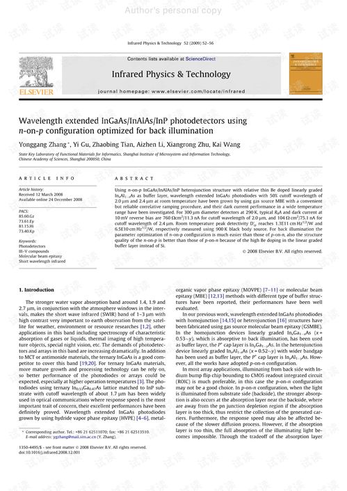 波长扩展的ingaas inalas inp光电探测器,采用针对背面照明进行了优化的n on p配置 其它代码类资源 csdn下载